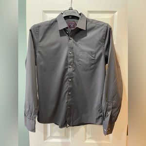 UNTUCKit Men’s Large Slim Fit Button Up Long Sleeve Shirt Gray